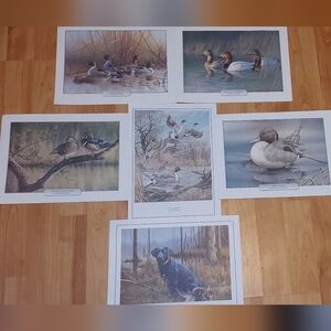 Set of 6   8x10 Wildlife Art Prints Smoke Free Home